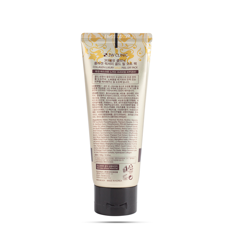 Mặt Nạ Vàng 3W Clinic Collagen Luxury Gold Peel Off Pack 100g