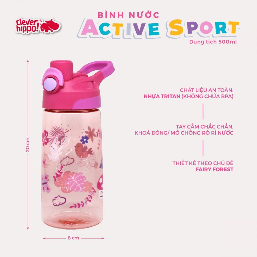 Bình Nước Tritan Fairy Forest CLEVER HIPPO WB02/NUDE