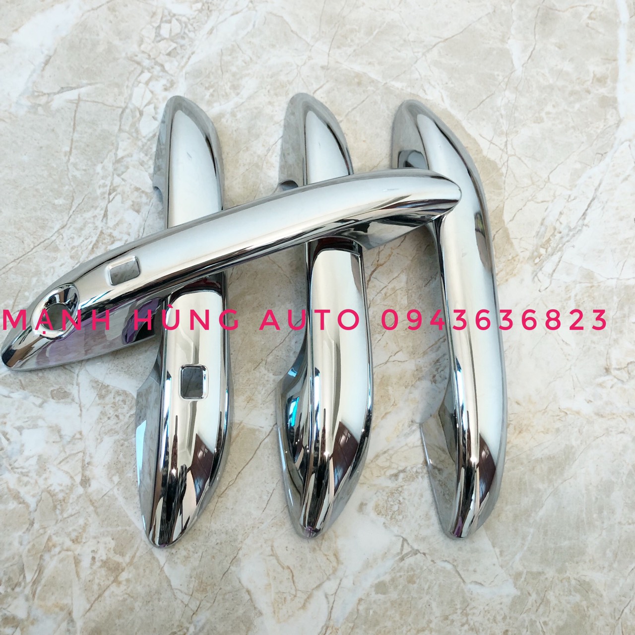 Ốp Tay Nắm Cửa, bọc chống xước tay nắm cửa xe HUYNDAI I10 2021 Mạ Crom Cao Cấp