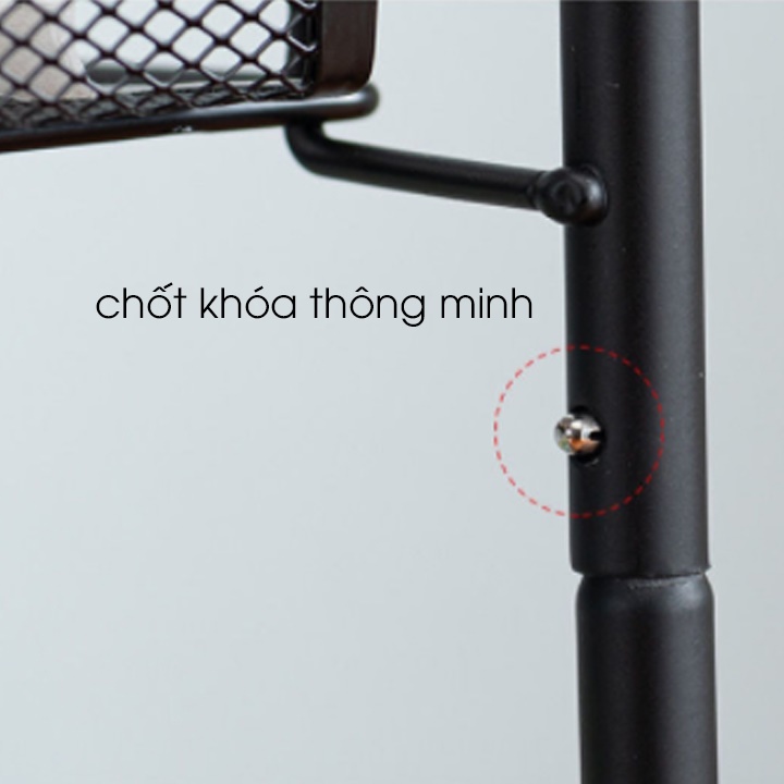 Kệ Để Đồ Đa Năng Di Động 4 Tầng Thông Minh Có Bánh Xe Điều Chỉnh 360 Độ Tiện Dụng