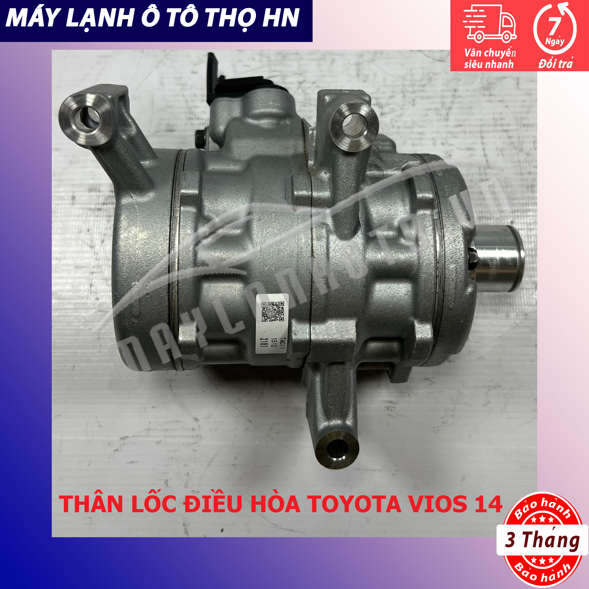 Lốc điều hòa Toyota Vios 2013 2014 2015 không bộ đầu hàng Denso Indonesia 13 14 15