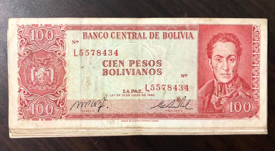 Tờ 100 Pesos Bolivianos, tiền cổ thế giới sưu tầm