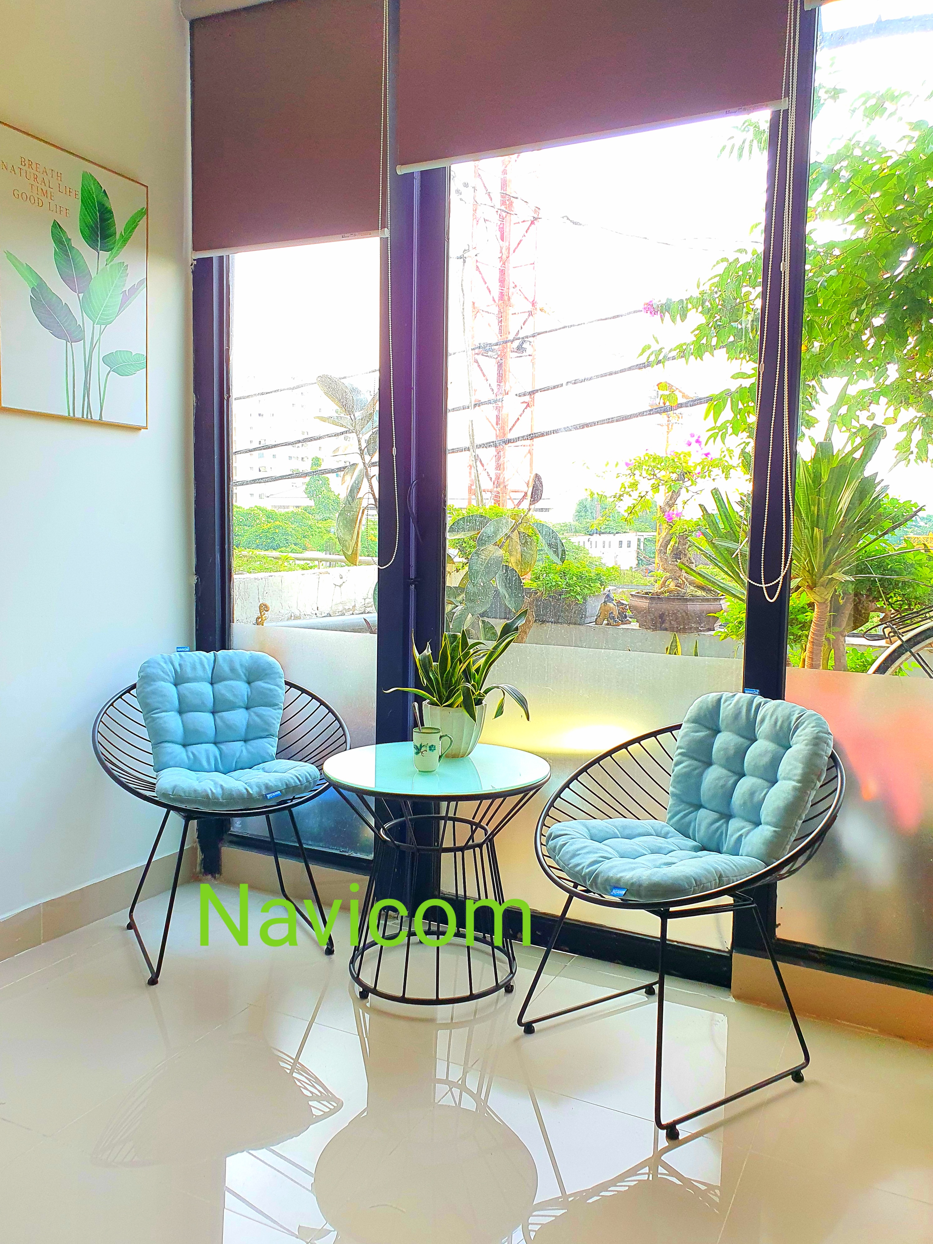 Bộ bàn ghế sân vườn - coffees ( nệm nhiều màu)