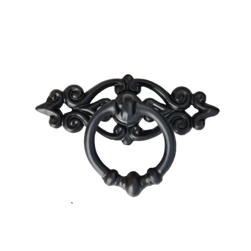Vintage Black Wardrobe Knob Cabinet Closet Cupboard Drawer Pull Handle