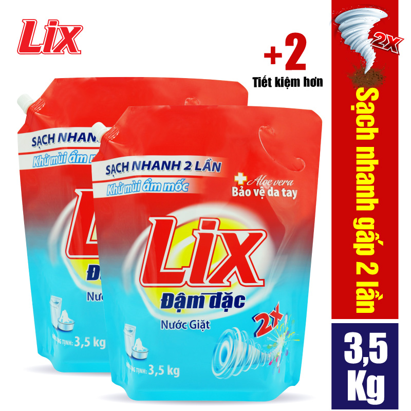 COMBO 2 Túi nước giặt Lix đậm đặc hương hoa NG350
