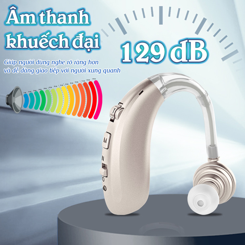 Máy trợ thính không dây pin sạc Axon A-360 - Kết nối Bluetooth, có bộ lọc tiếng ồn, tặng kèm hộp đựng máy
