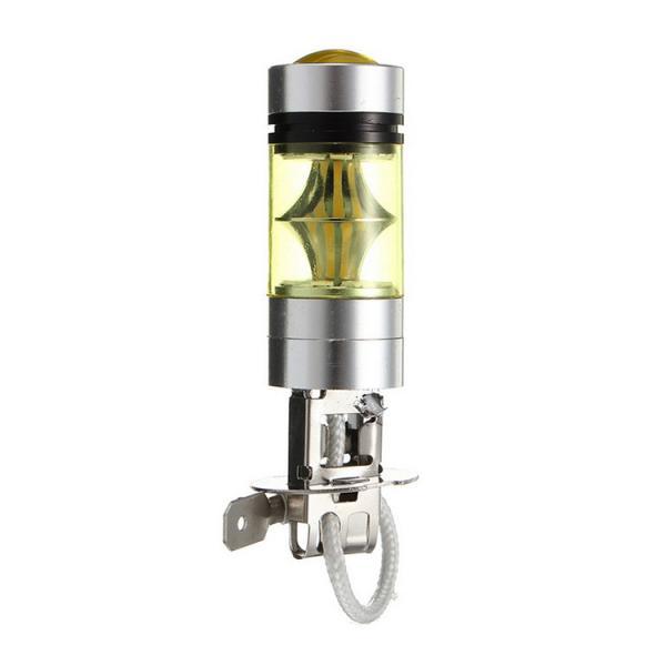 2Pcs Car H3 100W Fog Light Yellow 2323 LED DRL Projector Lamp Bulb 4300K