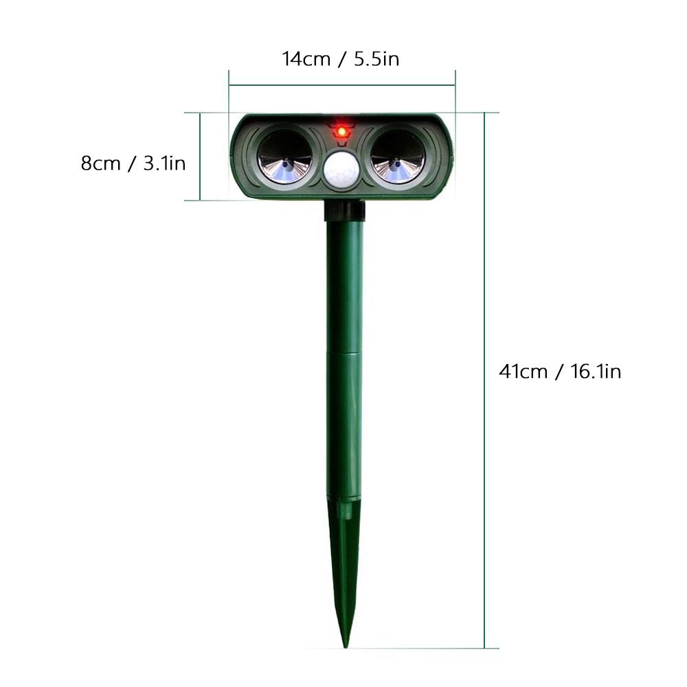 Máy đuổi sâu bọ, động vật đặt ngoài trời bằng sóng siêu âm tần số 25-61KHz sử dụng năng lượng mặt trời,không thấm nước