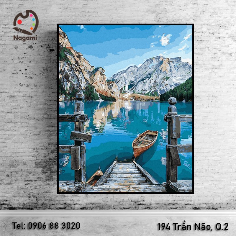 Tranh tô màu theo số sơn dầu số hóa DIY Painting (40*50cm) có khung