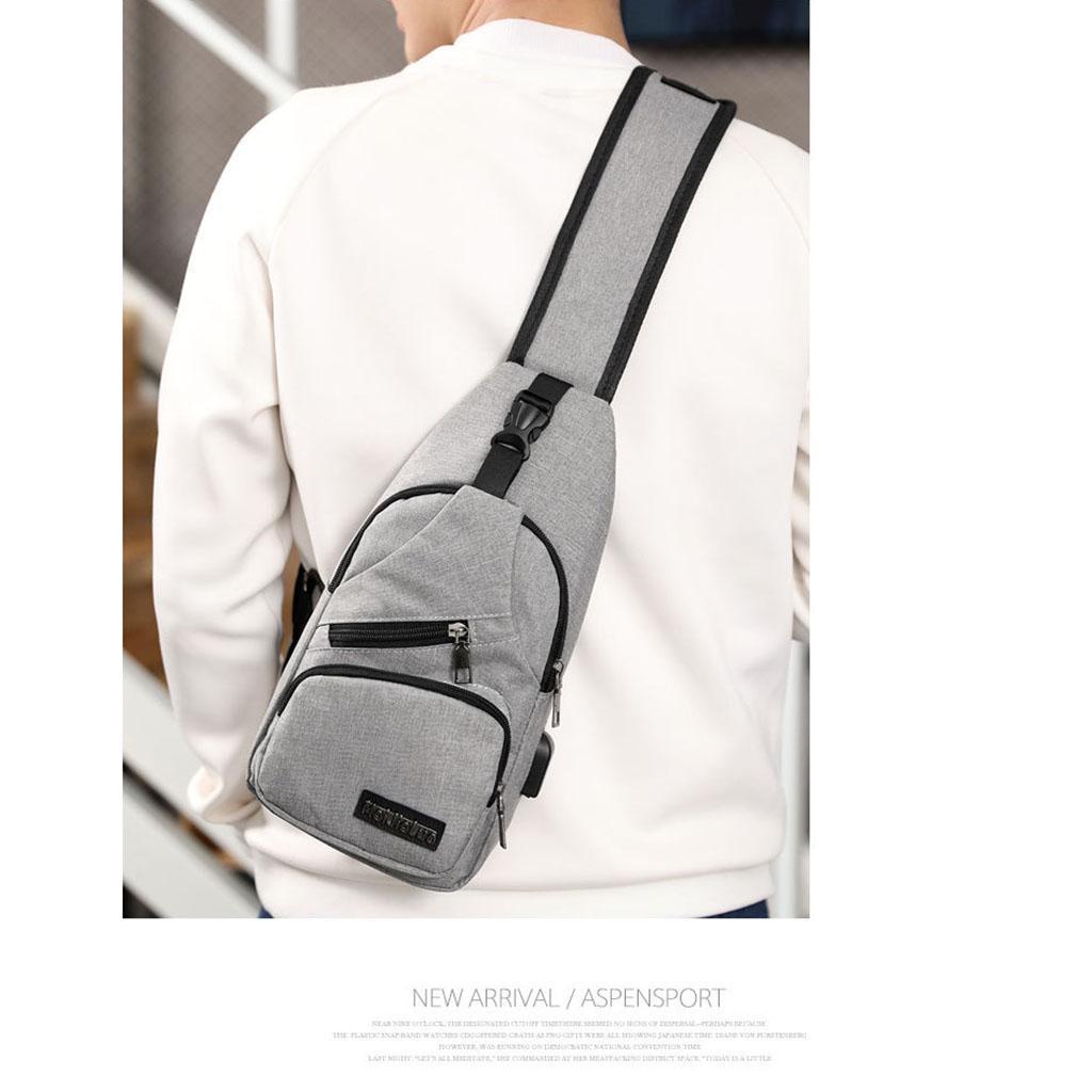 2x Sling Bag Chest Pack Shoulder Bag Anti Theft Travel Lightweight Pouch