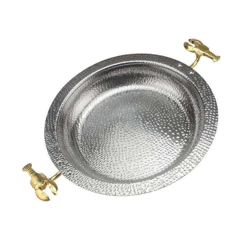Đĩa tôm hùm quảng cáo thép không gỉ thương mại cao cấp đặc trưng sáng tạo mới của câu lạc bộ Trung Quốc món ăn búa hạt dày lưu vực tôm càng