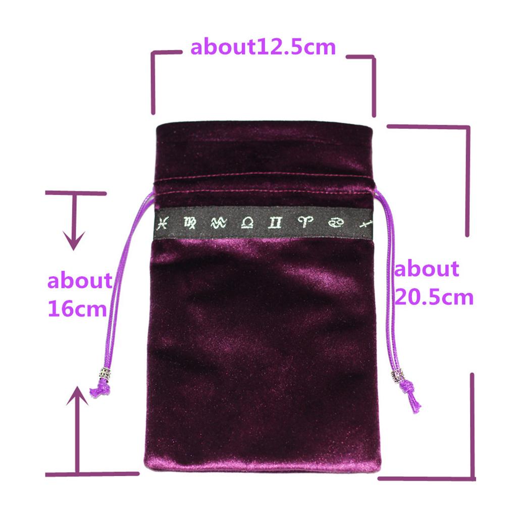 Elegant Astrology Altar Tarot Table Cloth Divination Soft Velvet Cloth Pouch