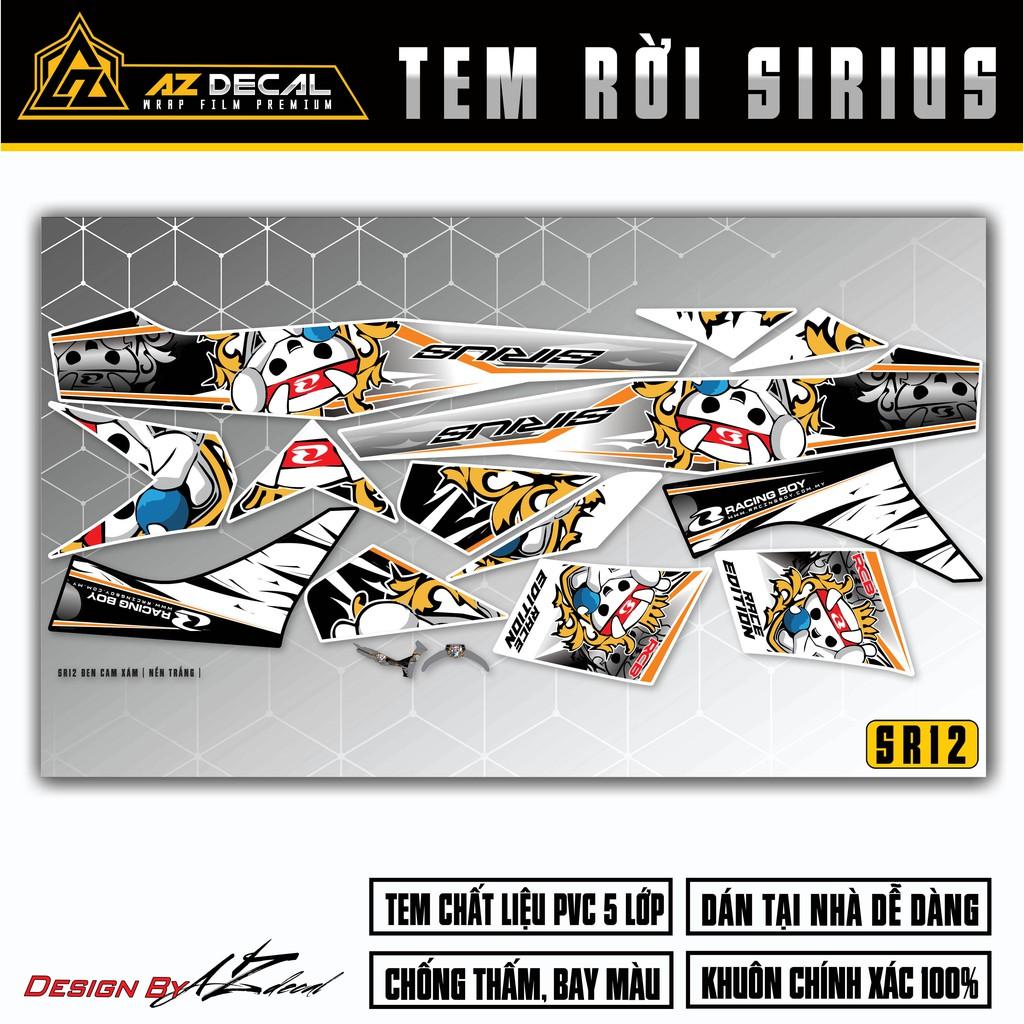 Tem Chế Xe Sirius RC Racing Boy | SR12 | Decal Rời Cắt Khuôn Sẵn Dễ Dán