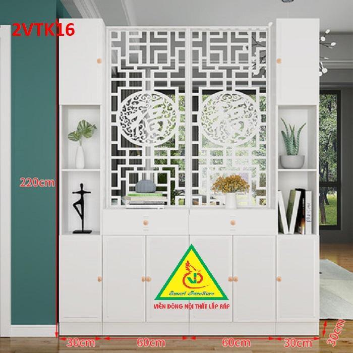 Hình ảnh Tủ kệ trang trí kiêm vách ngăn phòng khách , nhà bếp 2VTK16B - Nội thất lắp ráp Viendong Adv