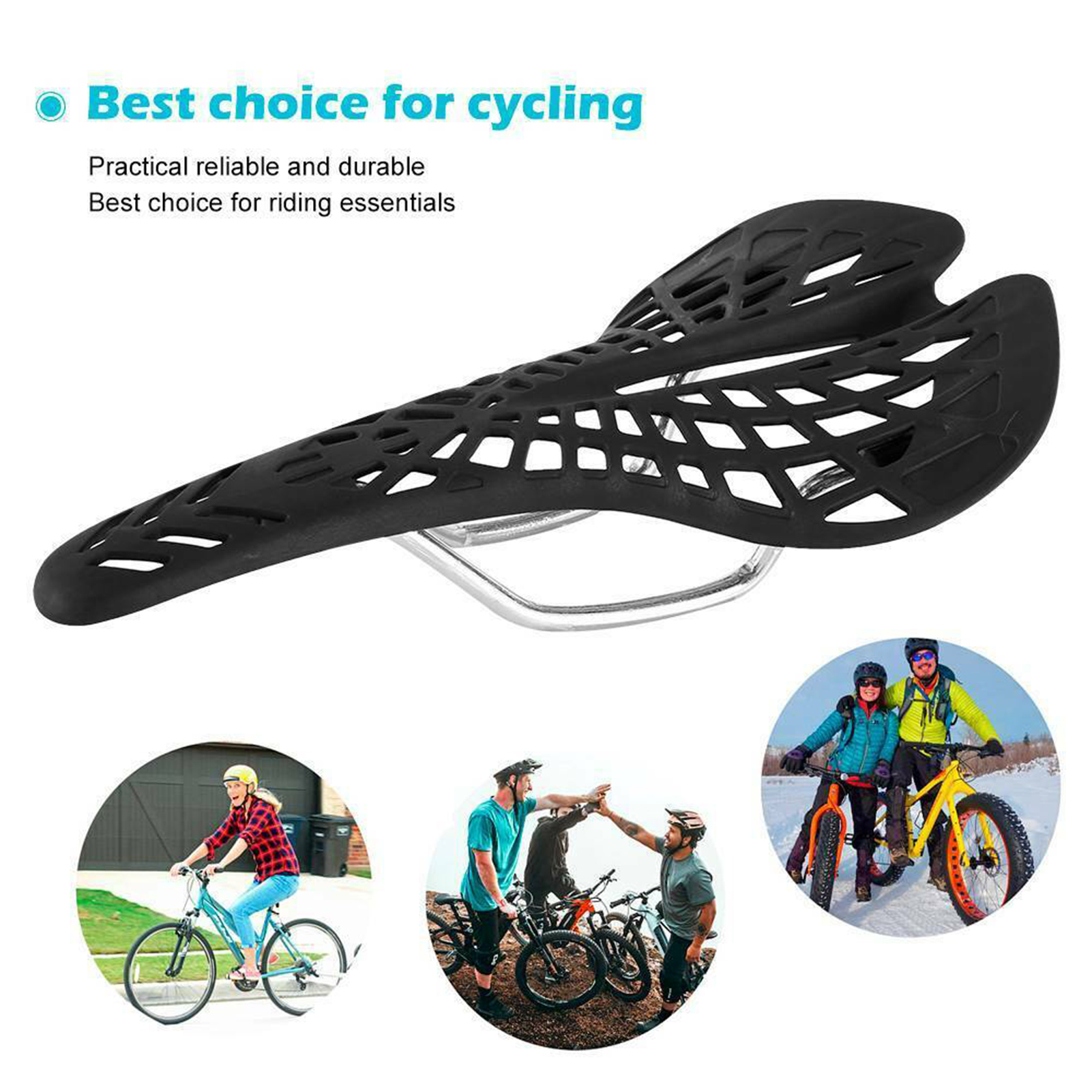 Yên Màu Đen Giảm Xóc Thoáng Gió Cho Xe Đạp Leo Núi