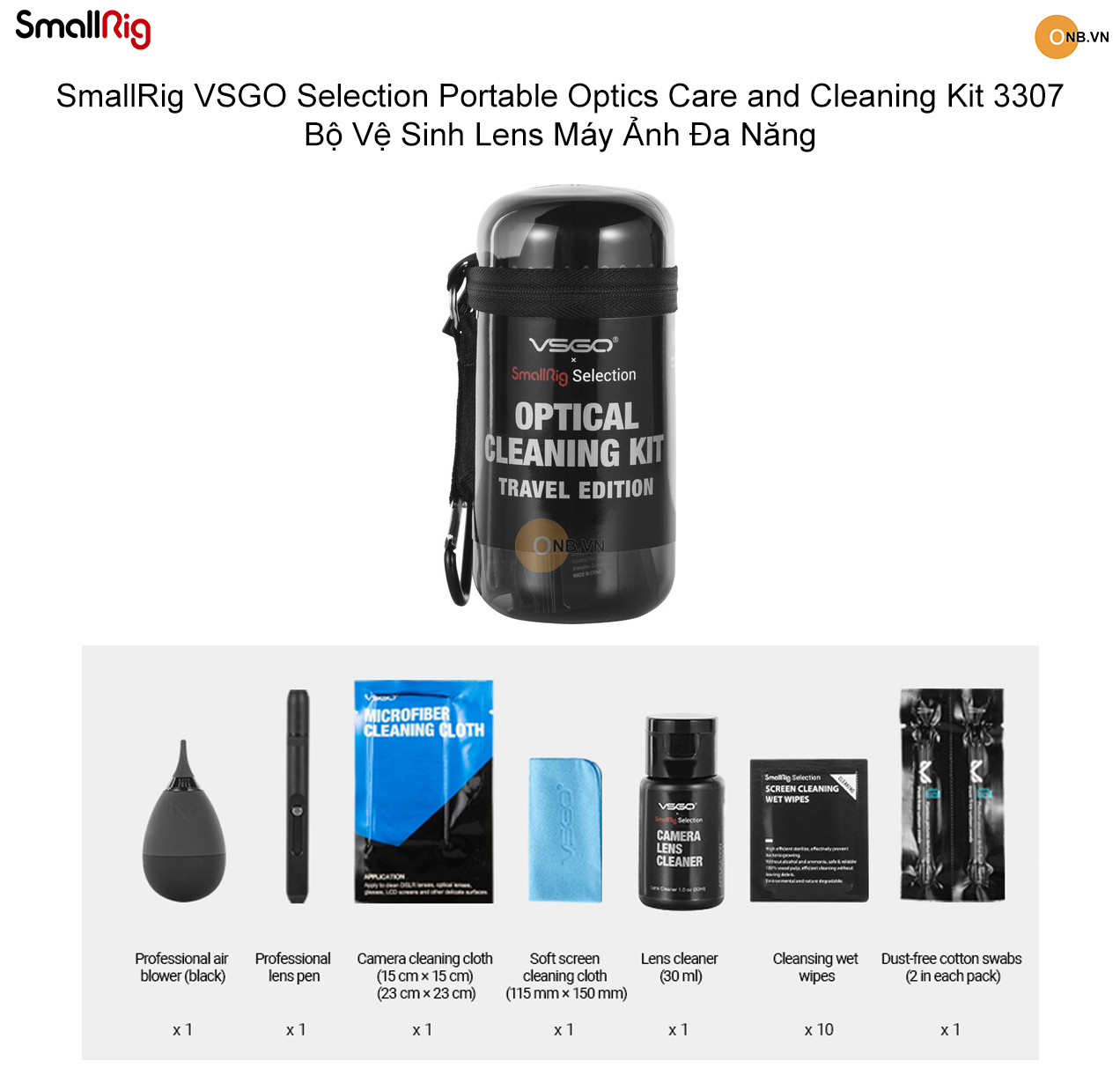 SmallRig VSGO Cleaning Kit 3307 - Bộ Vệ Sinh Ốnh Kính Máy Ảnh Đa Năng