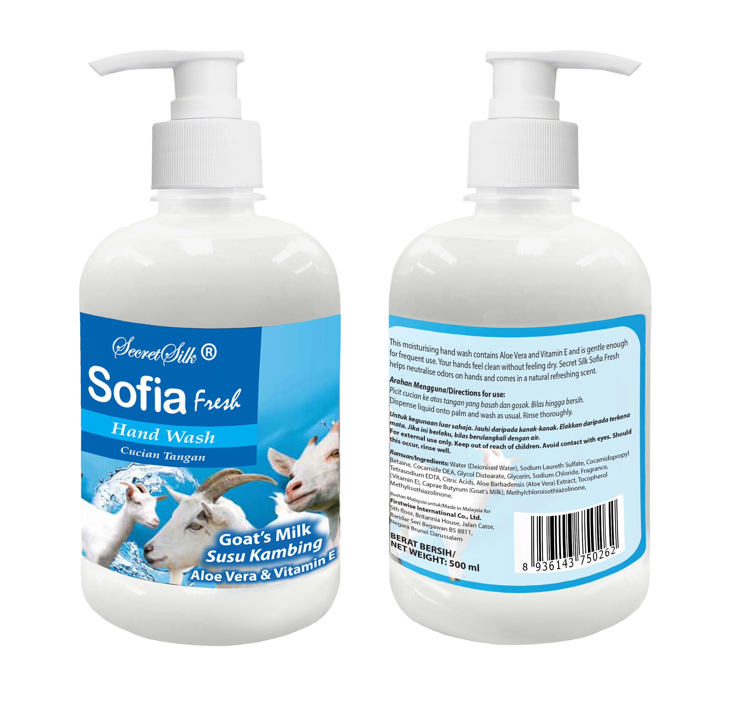 Nước Rửa Tay SOFIA FRESH - Sữa Dê 500ml