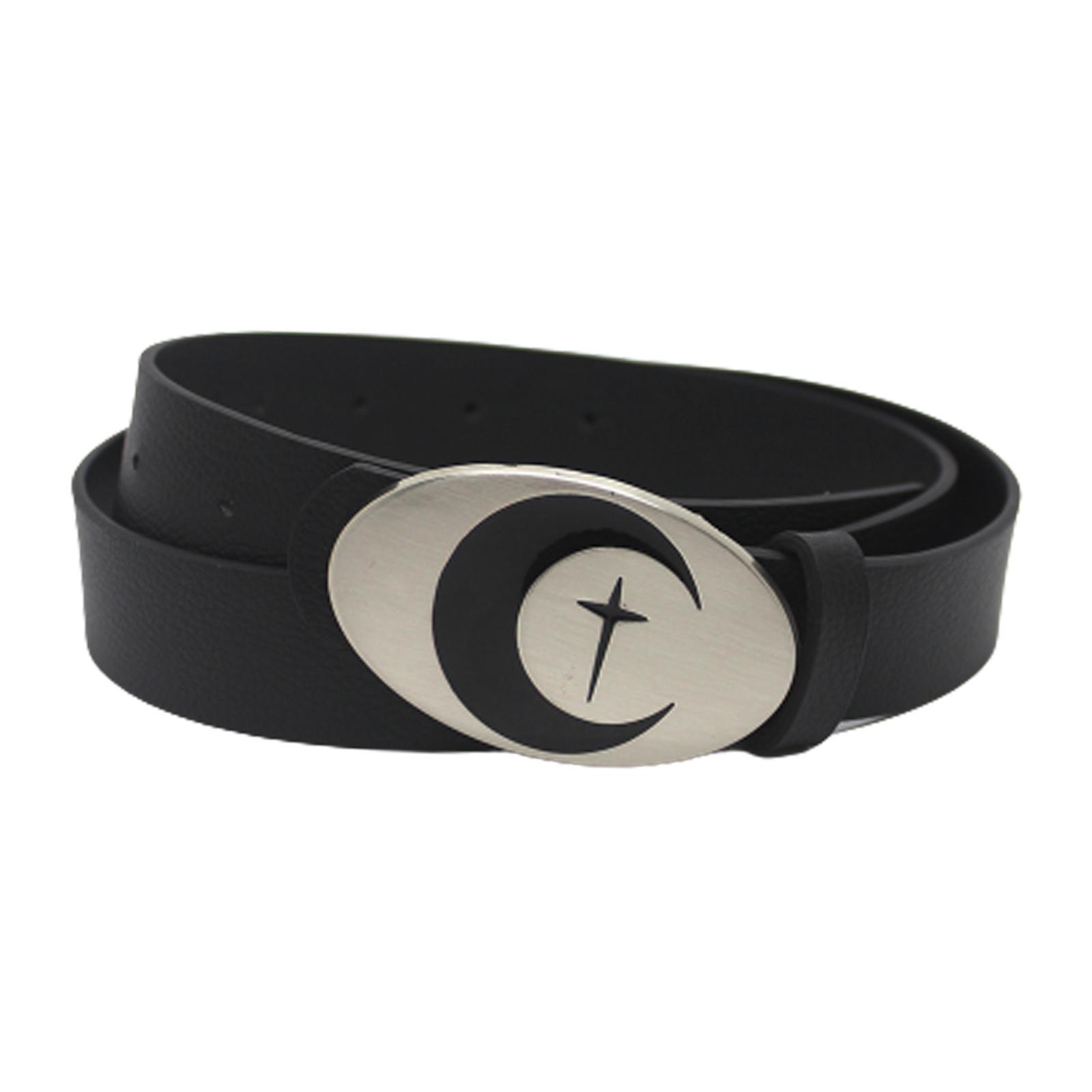 PU Leather Belt Waist Band Fashion Belt Punk Metal Buckle for Men and Women