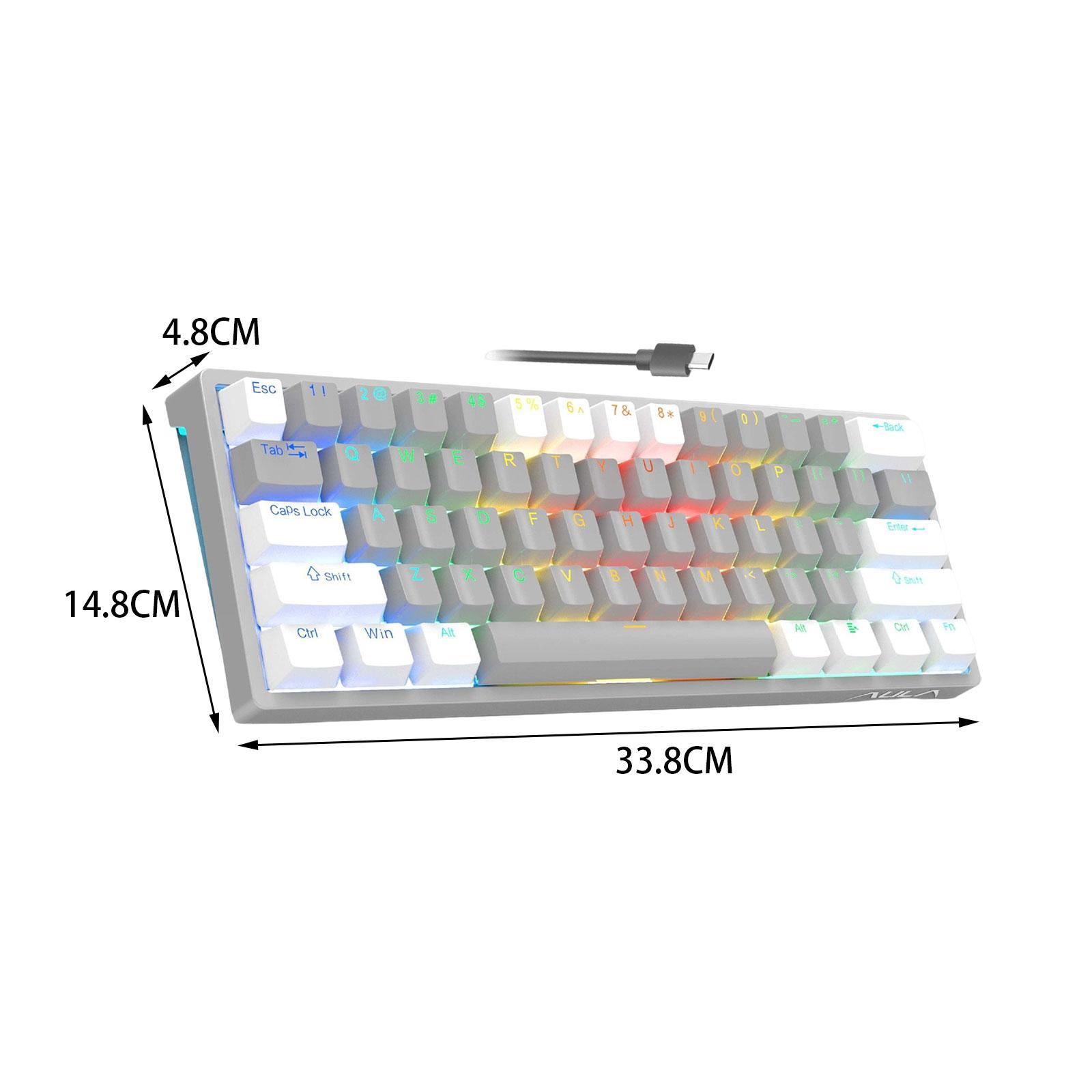 Mechanical Gaming Keyboard Clear Characters Hot Swappable for Desktop Laptop