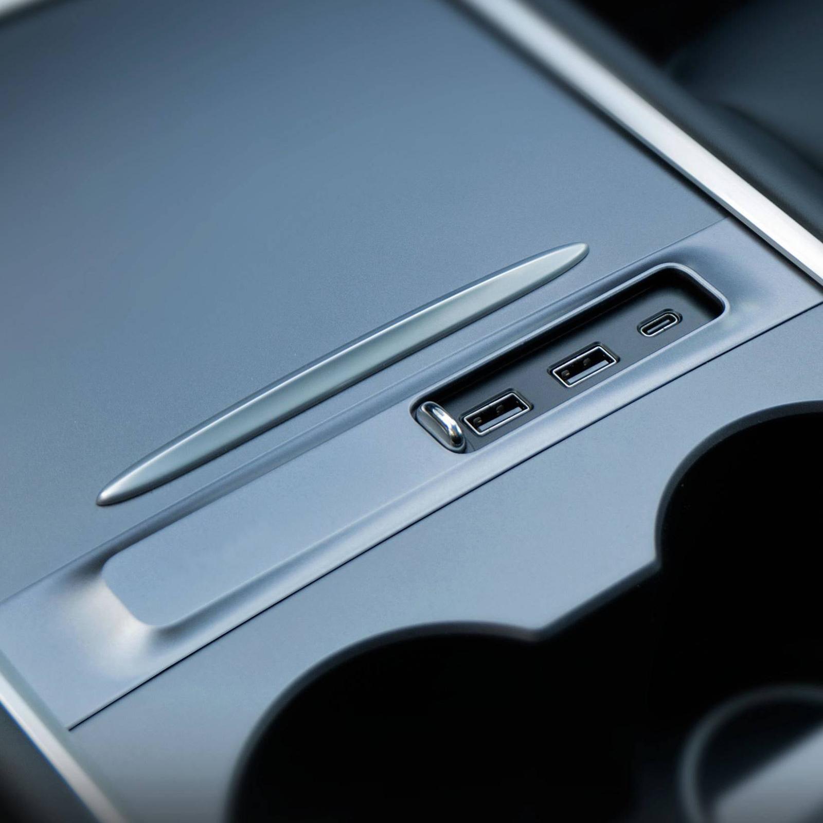 Car USB Hub Adapter Music Listening 3 Ports for  Model Y