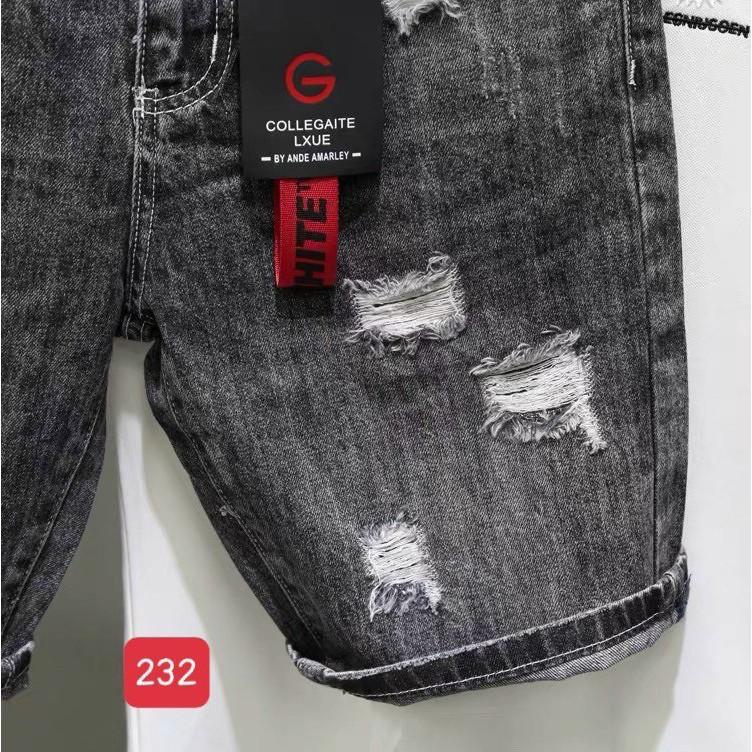 Quần Short Nam Chất Jean Co Giãn, Quần Sọt Nam Màu Đen Xám, Quần Đùi Nam thời trang cao cấp MuradFashion MSS78