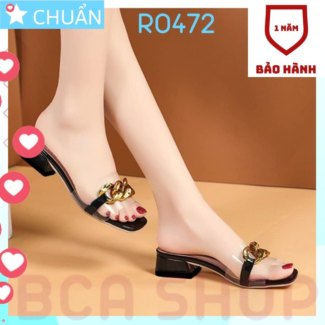 Dép nữ đế thấp hở mũi 2 phân RO471 ROSATA tại BCASHOP quai ngang trong suốt tôn chân cực kì - màu đen