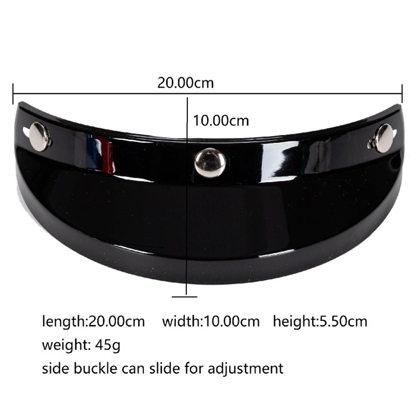Universal Motorcycle 3 Snap-Button Visor Flip Up Down Open Face Helmet Wind Shield