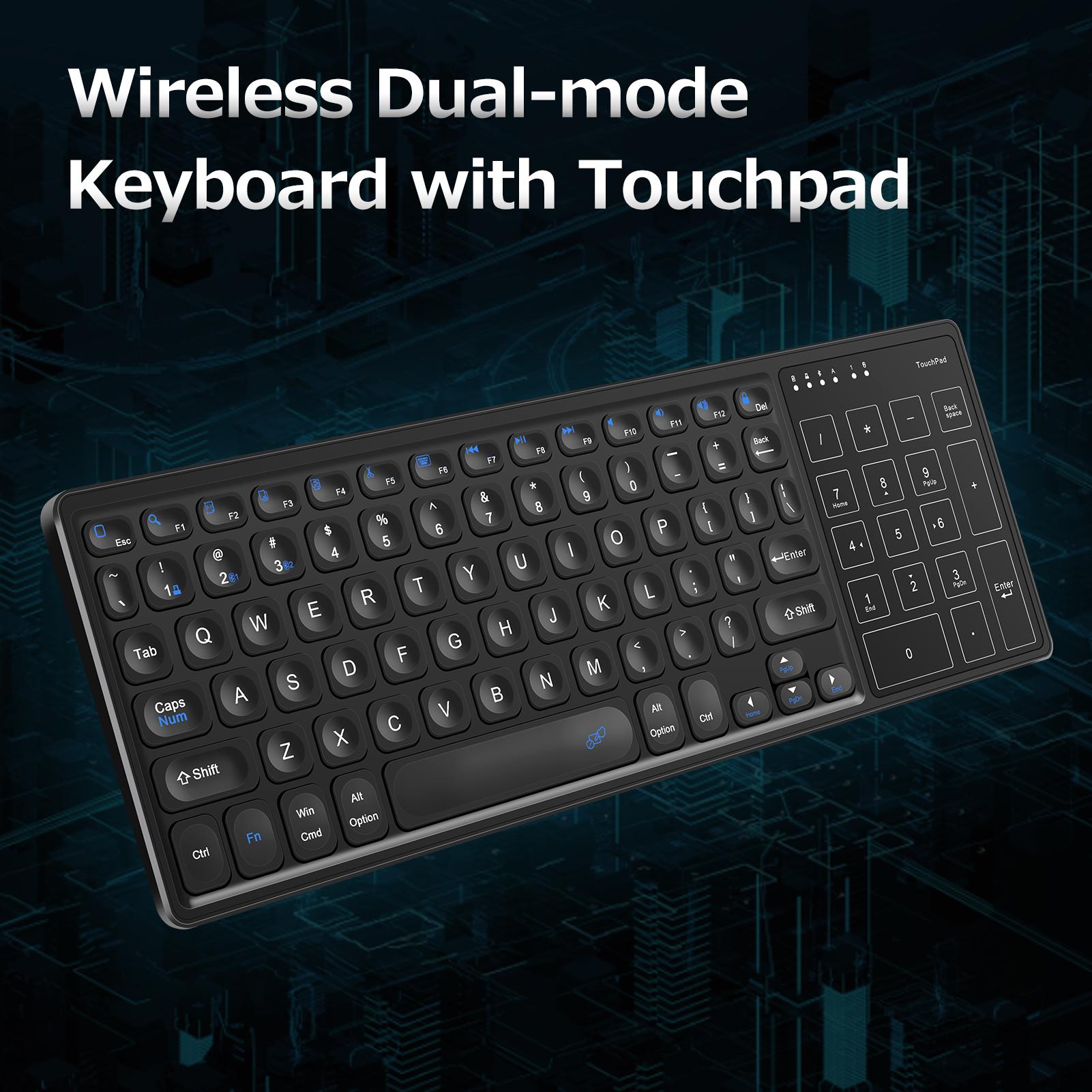 FZ-BT15 Wireless Dual-mode Keyboard 2.4G/BT Wireless Connection Ergonomic Design with Touchpad Wide Compatibility