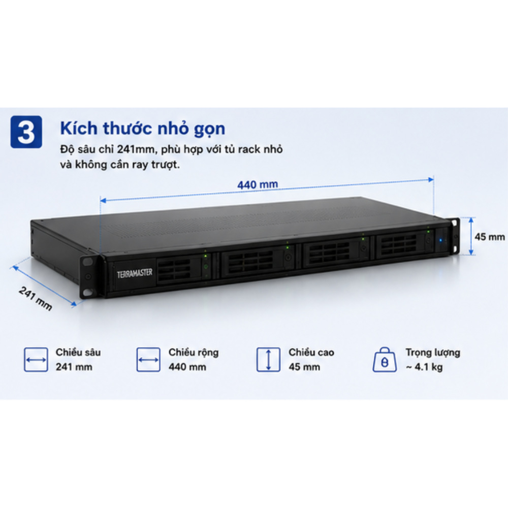 Thiết bị DAS TerraMaster D4-320U 4-bay hàng chính hãng