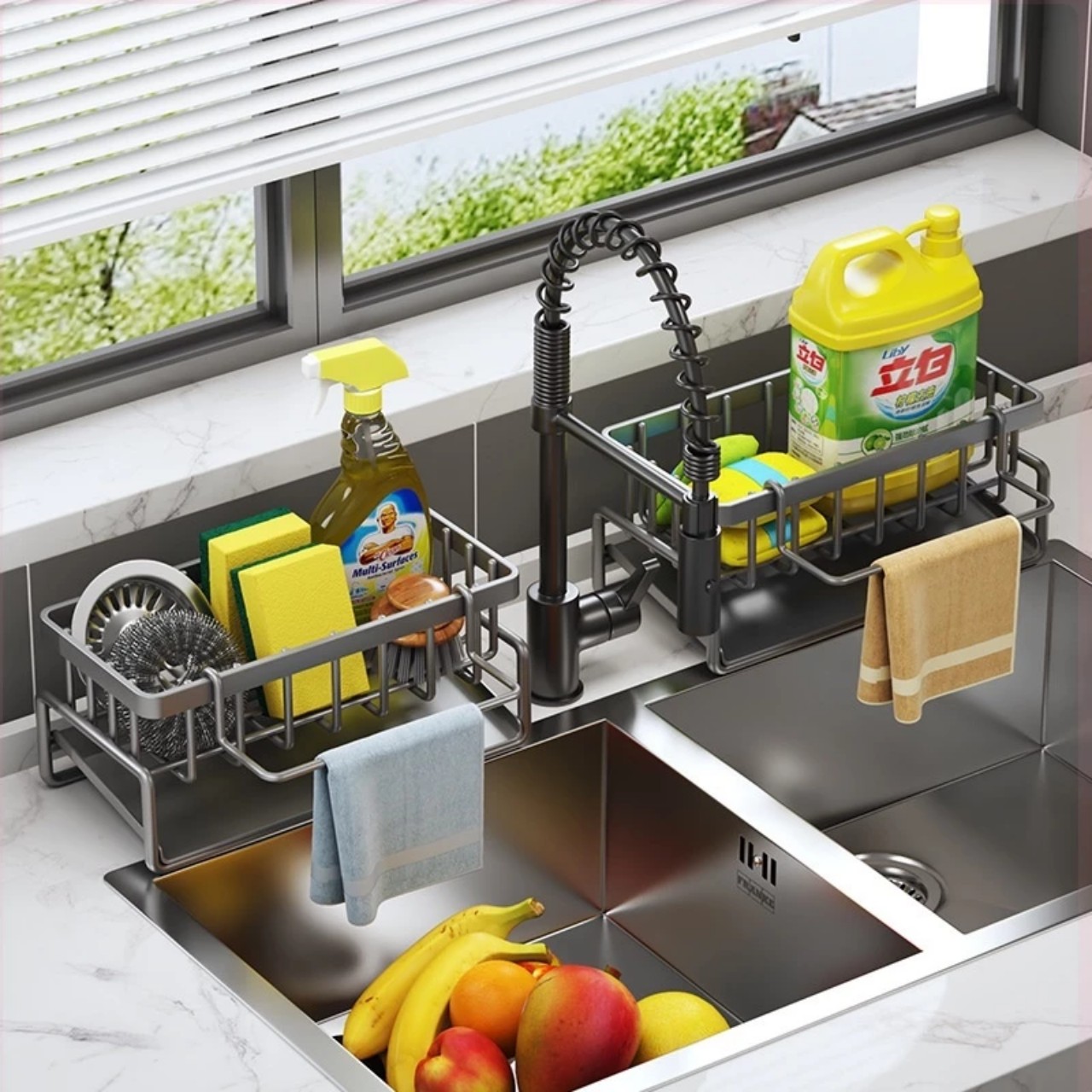 Kệ Để Đồ Rửa Chén Bát Cao Cấp Thép Carbon Dày Dặn Phủ Sơn Tĩnh Điện Chống Rỉ Sét, Chắc Chắn Có Giá Nghiêng Thoát Nước  - HÀNG CHÍNH HÃNG MINIIN