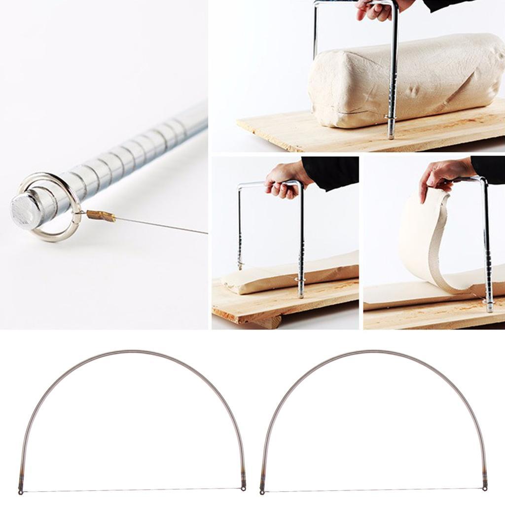 2x Arch -Type Adjustable Stainless Steel Wire Cutter Clay Paste Mud Cutter