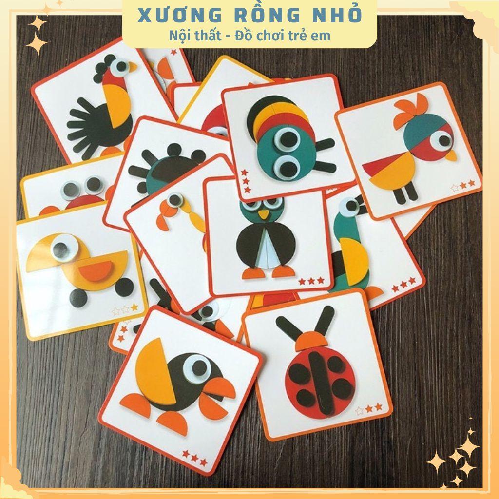 Giáo cụ gỗ - Đồ chơi gỗ ghép hình con vật phát triển tư duy cho bé