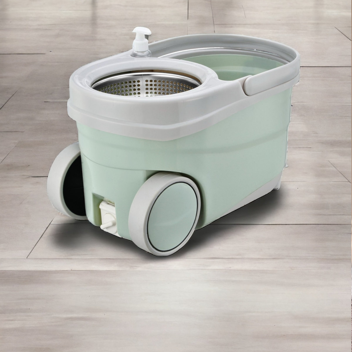 Bộ cây lau nhà cán Inox Bennix Thái Lan BN-888SM xoay 360 có bánh xe lớn