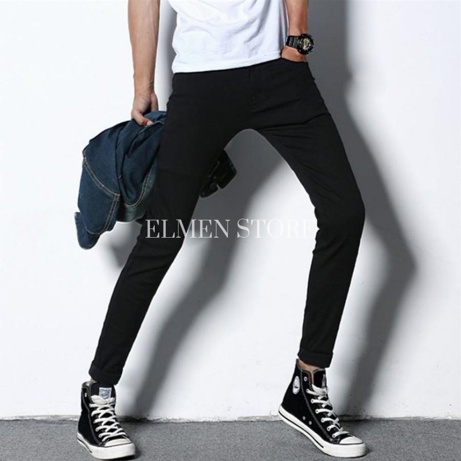 Quần jeans nam đen trơn