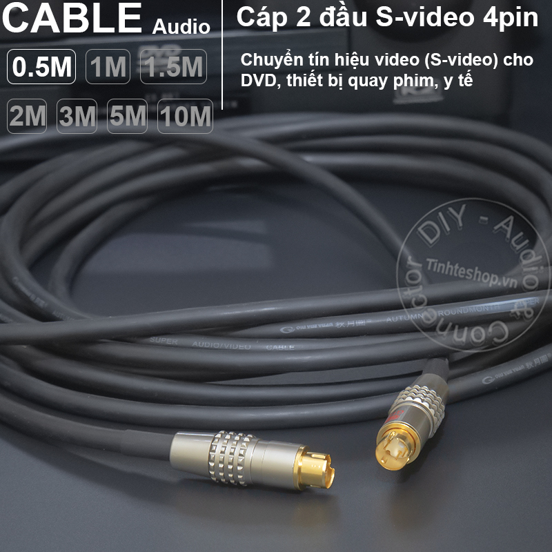 Cáp S-video 2 đầu DIY 0.5 đến 30 mét - Svideo male 4 pin cable