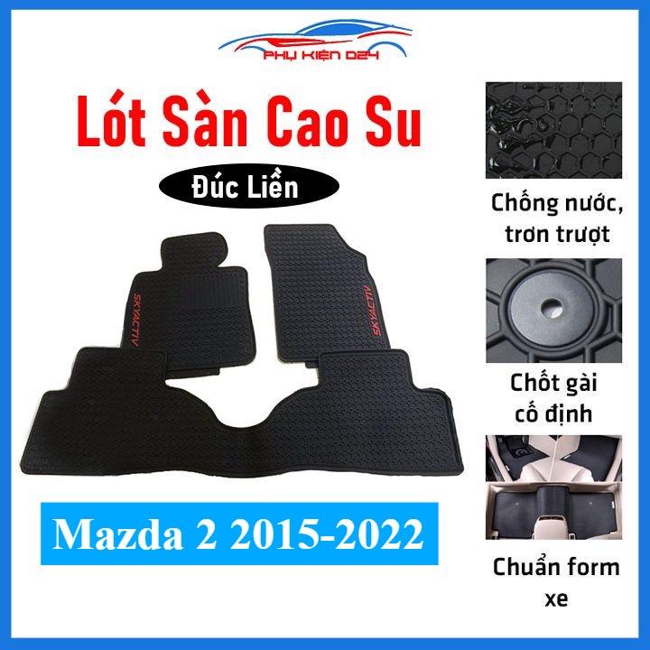 Thảm lót sàn cao su cho xe Mazda 2 2015-2016-2017-2018-2019-2022 đúc liền hàng chuẩn theo xe chịu lực tốt