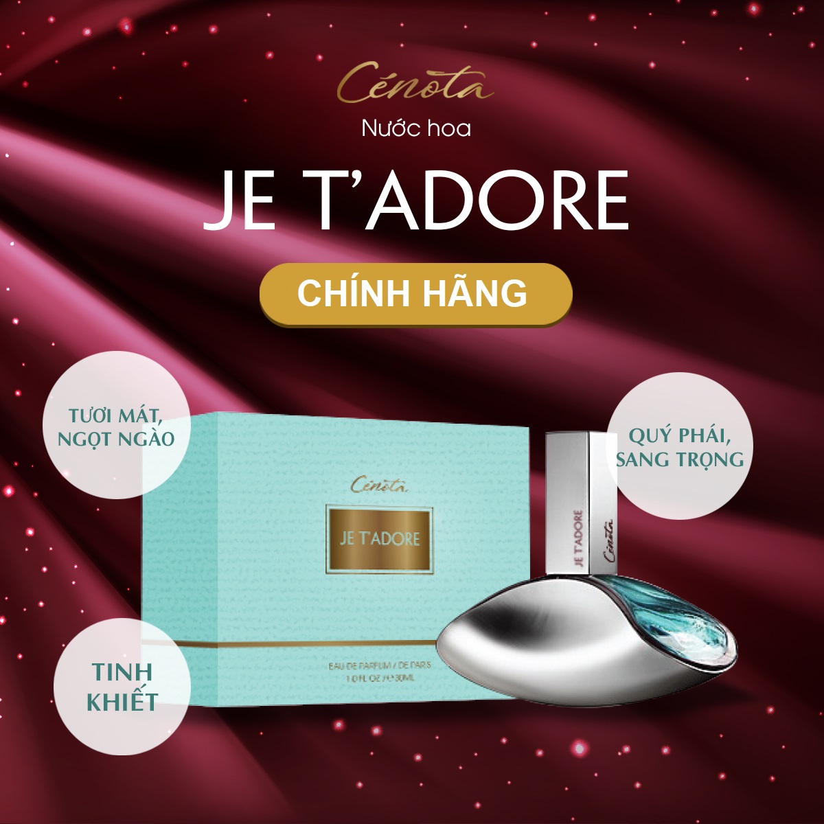 Nước hoa nữ Cenota  Je T'Adore 30ml Tươi Mát Ngọt Ngào Sang Trọng