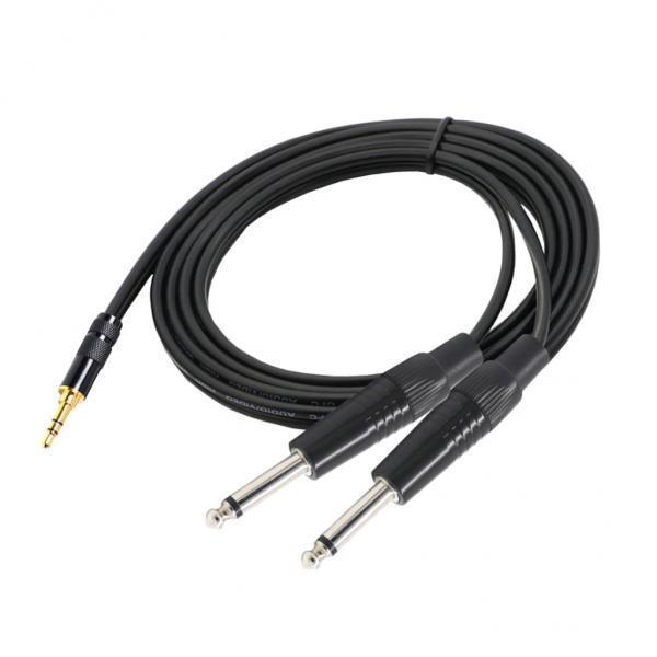 2X 3.5mm 1/8" TRS to Dual 6.35mm 1/4" TS Mono Stereo Y-Cable Splitter  1x 1.5m
