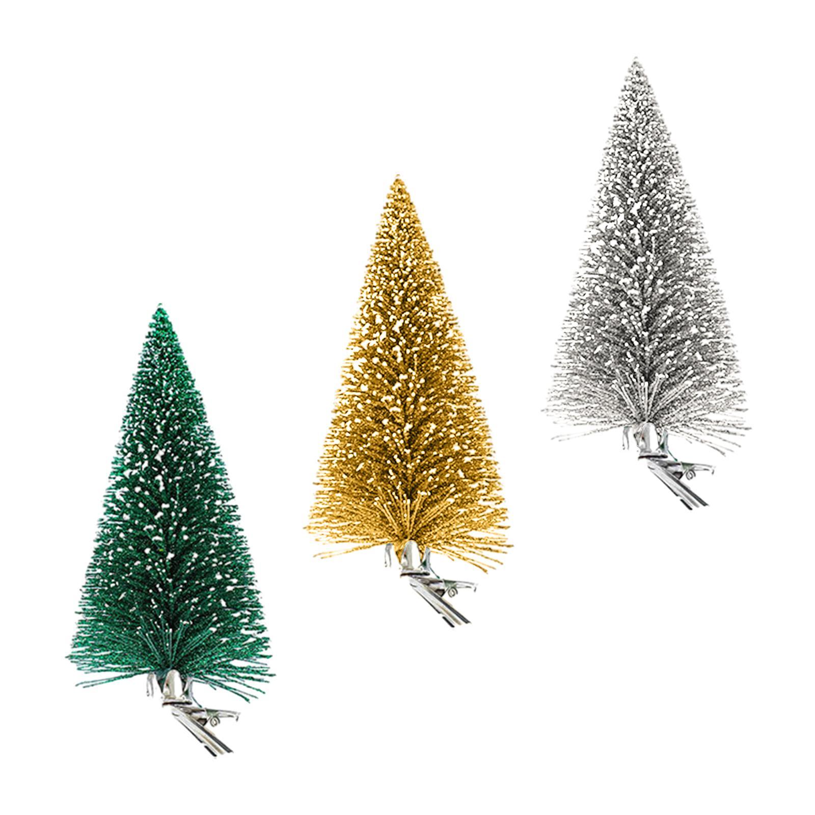 3x Artificial Christmas Tree with Clip Tabletop for Desk Shop Showcase Party