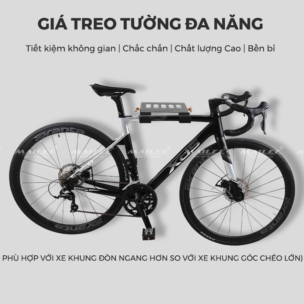 Móc Treo Xe Đạp Tường 30kg ESL-30 Tiết Kiệm Không Gian, Có Bọc Cao su chống trầy xe, Giá Đỡ Xe Đạp Trong Nhà Nhà Để Xe - Mai Lee