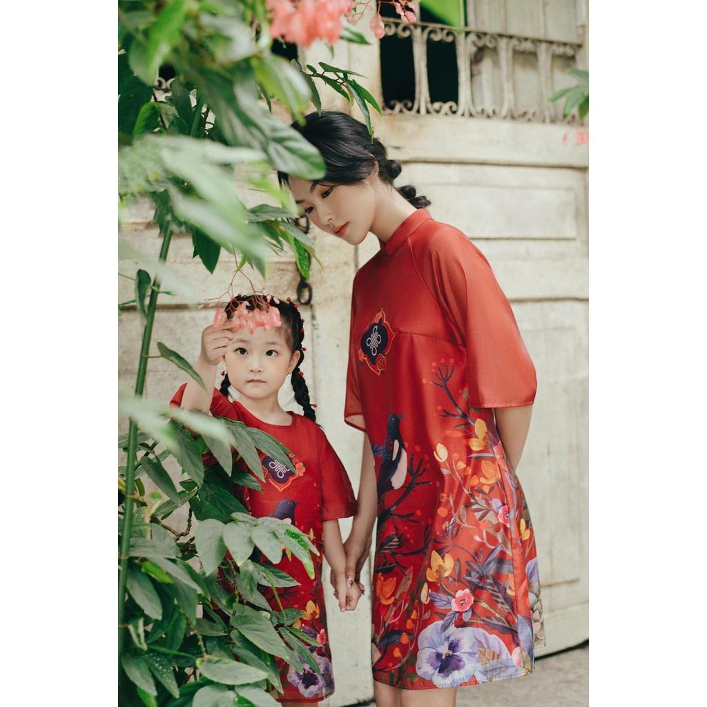 Váy suông kid đỏ may mắn 1AD4005 ADORE DRESS