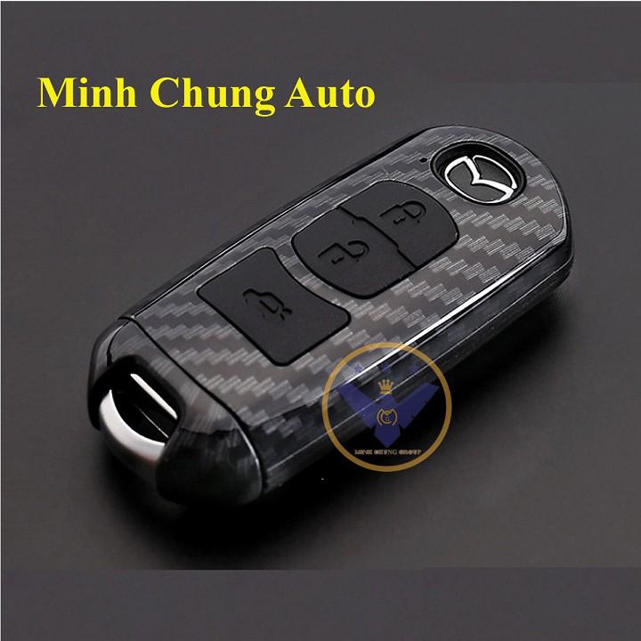 Ốp móc chìa khóa cacbon xe Mazda 3, 6, CX5