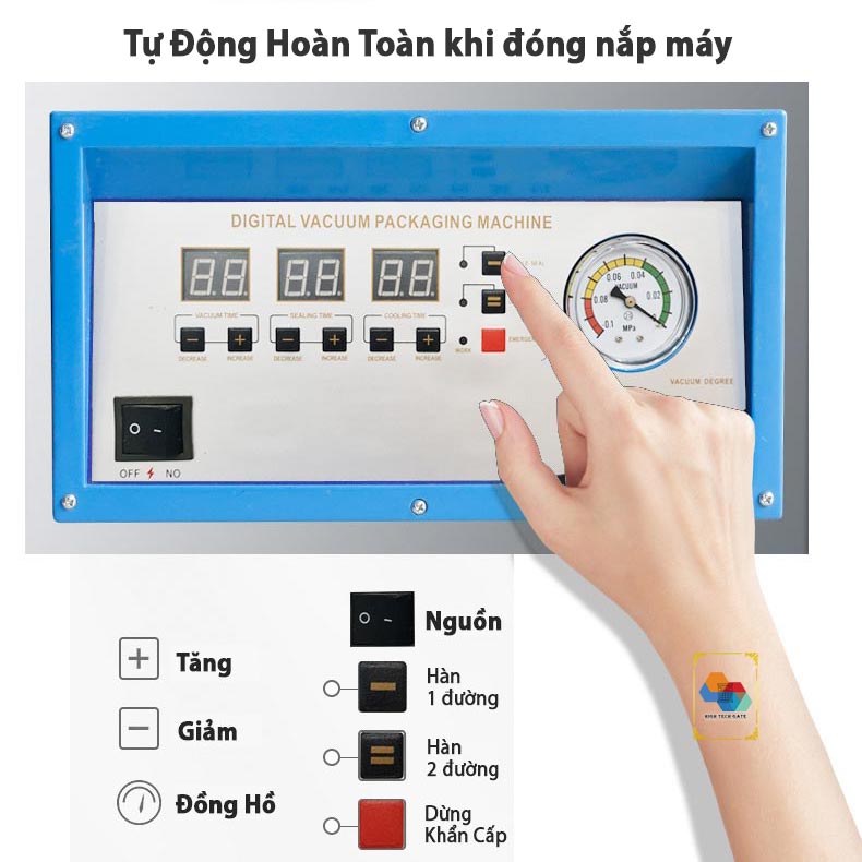 Máy hút chân không công nghiệp để bàn Shineye P270-2D hút mọi loại túi, đồ ướt dầu mỡ dễ dàng, tự động hoàn toàn, hàng chính hãng