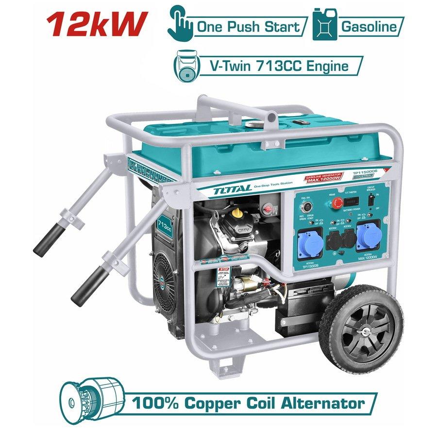 MÁY PHÁT ĐIỆN DÙNG XĂNG 12KW TOTAL TP1150006 - HÀNG CHÍNH HÃNG