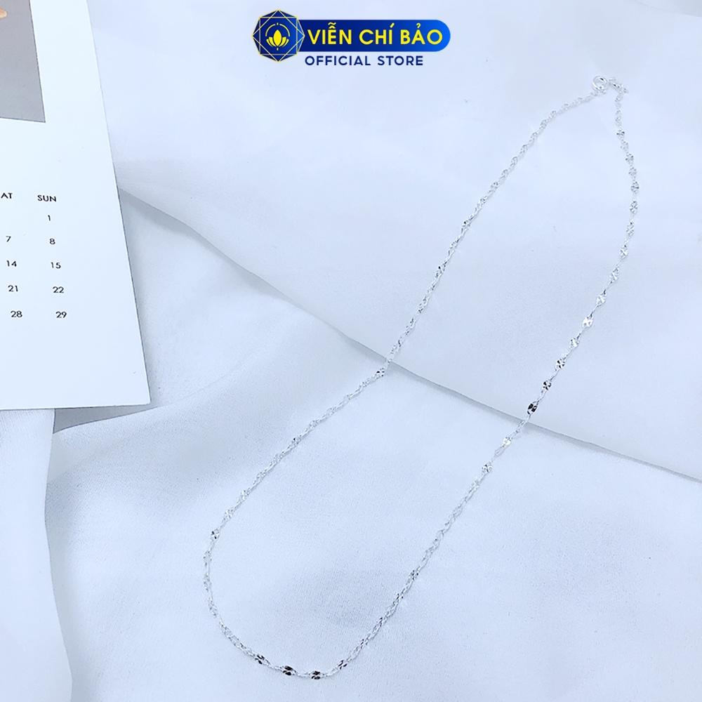 Dây chuyền bạc nữ phay xoắn (không mặt) chất liệu bạc S925 thời trang phụ kiện trang sức nữ Viễn Chí Bảo D400349x