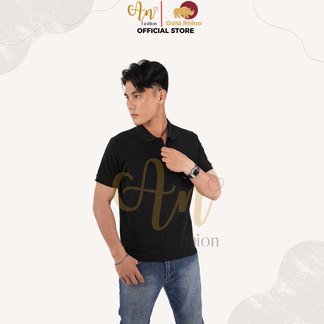 Áo Polo Nam Màu ĐEN Đơn Giản Nhưng Phong Cách Mạnh Mẽ Rất Đàn Ông Chất Vải 100% Cotton Cao Cấp - Gold Rhino