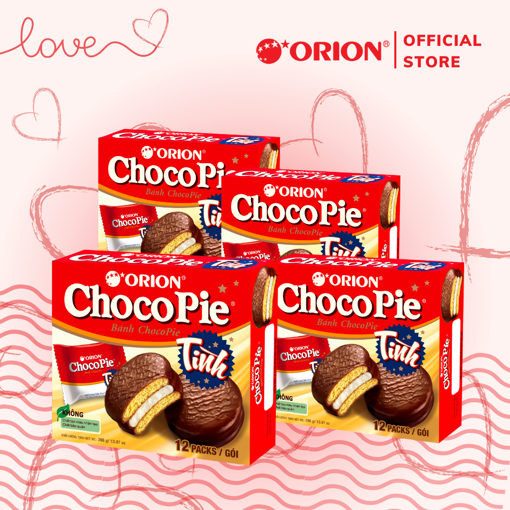 Combo 4 Hộp Bánh ChocoPie Tình ORION vị truyền thống 396G