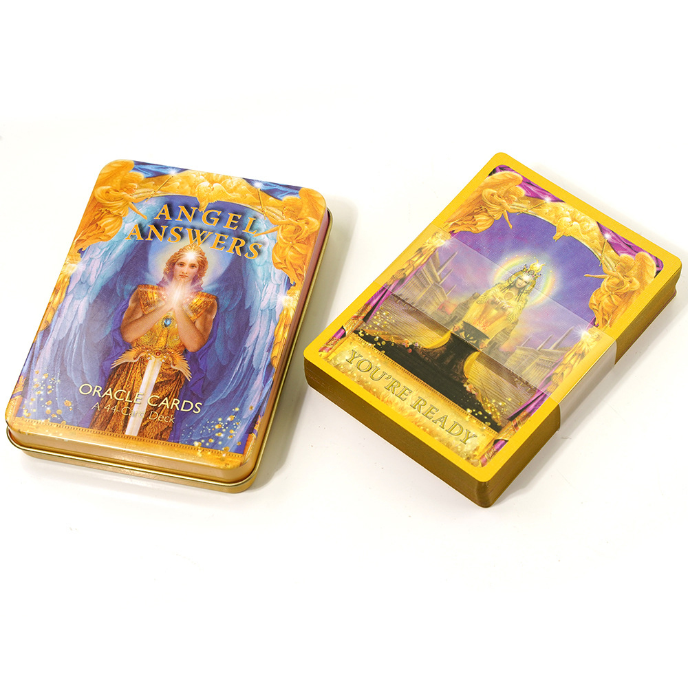 Bộ Bài Golden Art Noveau Tarot Hộp Thiếc Mạ Cạnh Vàng 78 Lá