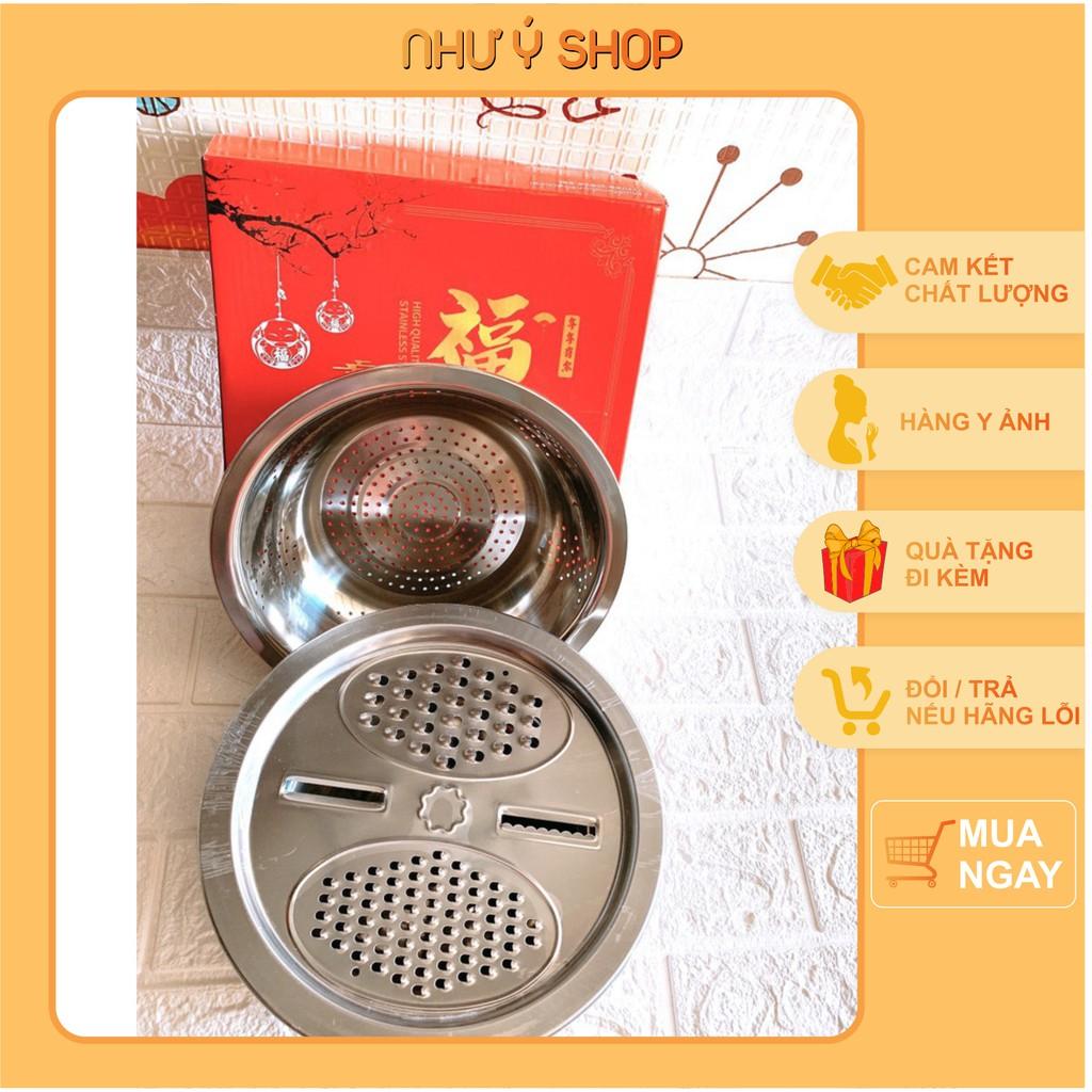Bộ dụng cụ nạo rau củ quả đa năng kèm rổ Inox