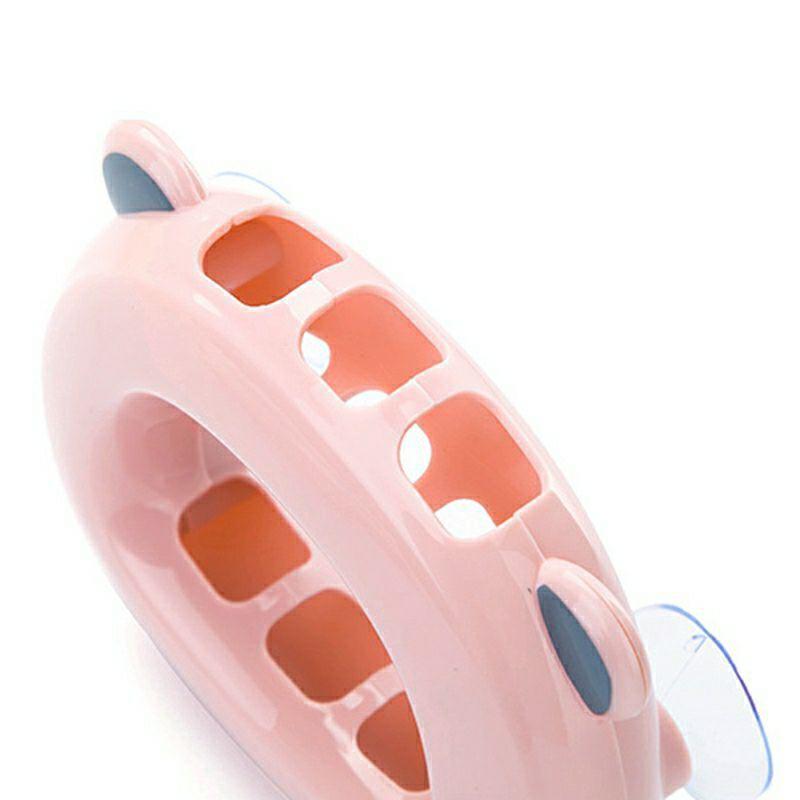 Giá treo bàn chải đánh răng HÌNH TAI GẤU dễ thương- Khay đựng bàn chải hình gấu dán tường